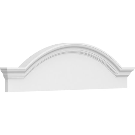 Ekena Millwork Segment Arch W/ Flankers Smooth Architectural Grade PVC Pediment, 44"W x 12"H x 2-1/2"P PEDPS044X120SGF00